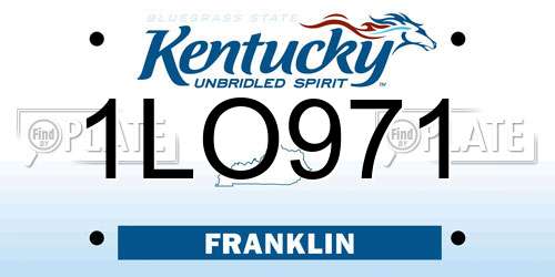 1LO971 Kentucky License Plate