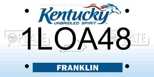 1LOA48 Kentucky License Plate