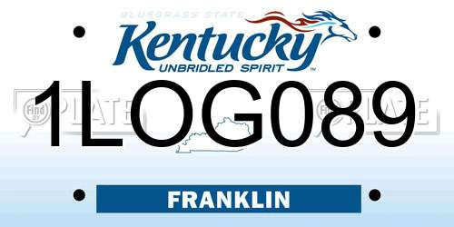 1LOG089 Kentucky License Plate