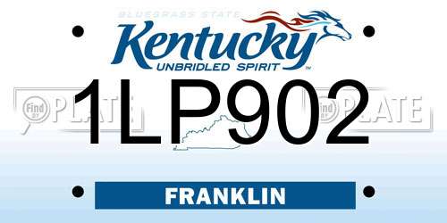 1LP902 Kentucky License Plate