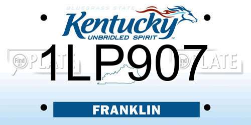 1LP907 Kentucky License Plate