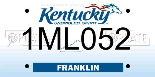 1ML052 Kentucky License Plate