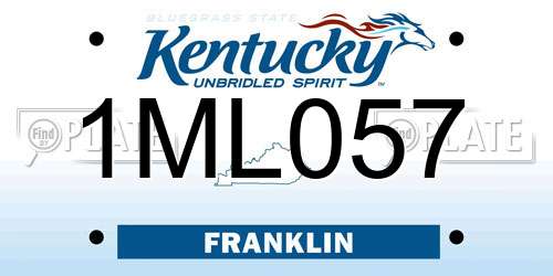 1ML057 Kentucky License Plate