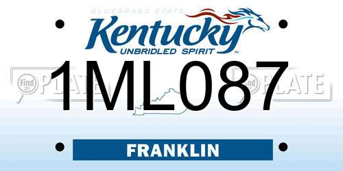 1ML087 Kentucky License Plate