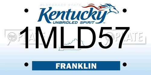1MLD57 Kentucky License Plate