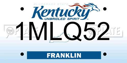 1MLQ52 Kentucky License Plate