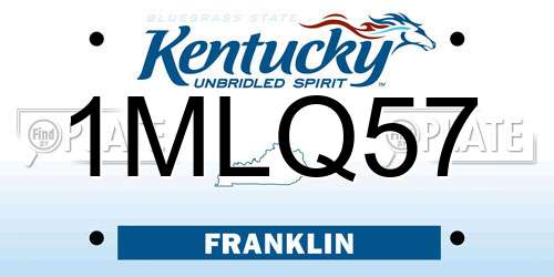 1MLQ57 Kentucky License Plate