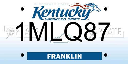 1MLQ87 Kentucky License Plate
