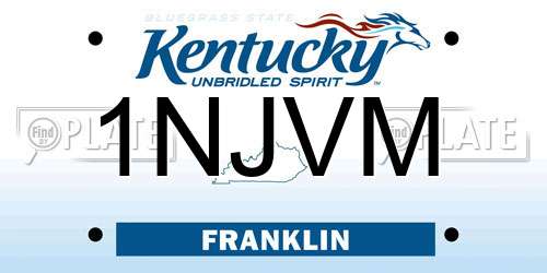 1NJVM Kentucky License Plate
