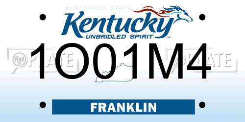 1O01M4 Kentucky License Plate