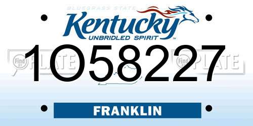 1O58227 Kentucky License Plate
