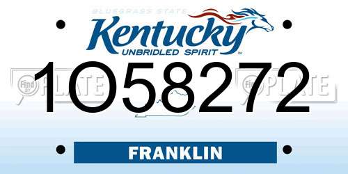 1O58272 Kentucky License Plate