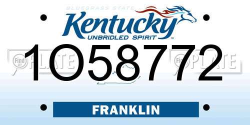 1O58772 Kentucky License Plate