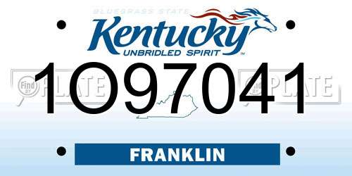 1O97041 Kentucky License Plate