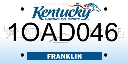 1OAD046 Kentucky License Plate