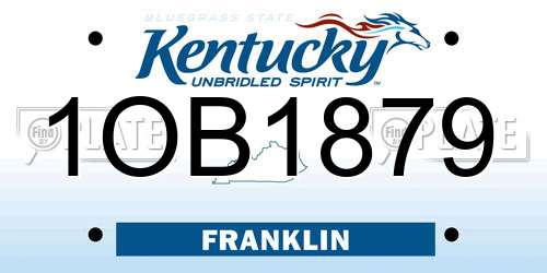 1OB1879 Kentucky License Plate