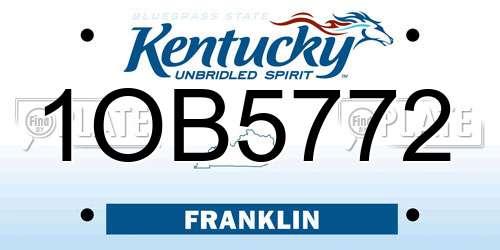 1OB5772 Kentucky License Plate