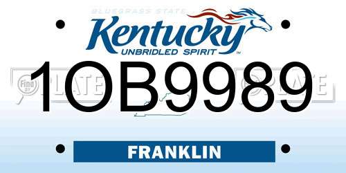 1OB9989 Kentucky License Plate