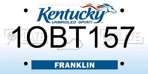 1OBT157 Kentucky License Plate