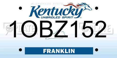 1OBZ152 Kentucky License Plate
