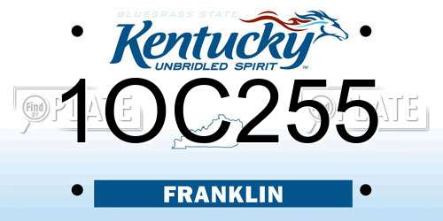 1OC255 Kentucky License Plate