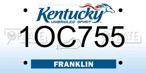 1OC755 Kentucky License Plate