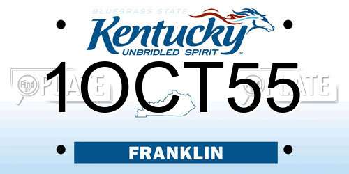 1OCT55 Kentucky License Plate