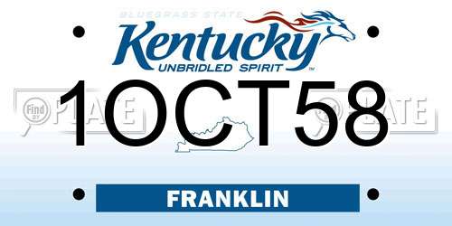 1OCT58 Kentucky License Plate