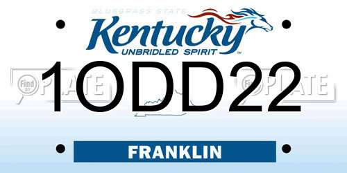 1ODD22 Kentucky License Plate