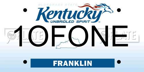 1OFONE Kentucky License Plate