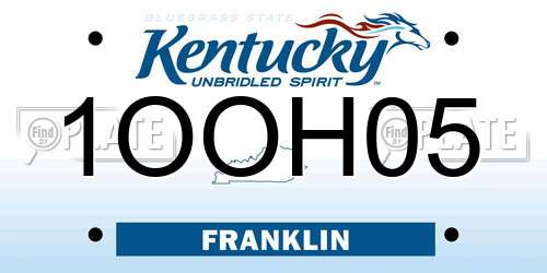 1OOH05 Kentucky License Plate