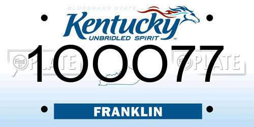 1OOO77 Kentucky License Plate