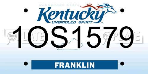1OS1579 Kentucky License Plate