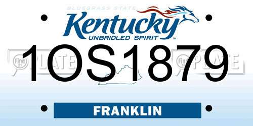 1OS1879 Kentucky License Plate