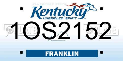 1OS2152 Kentucky License Plate