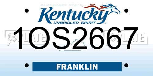 1OS2667 Kentucky License Plate