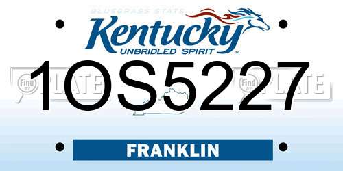 1OS5227 Kentucky License Plate