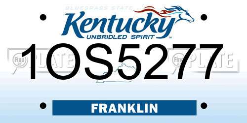 1OS5277 Kentucky License Plate