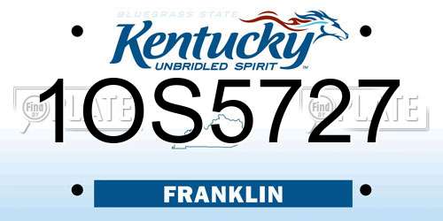 1OS5727 Kentucky License Plate