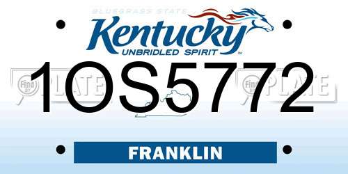 1OS5772 Kentucky License Plate