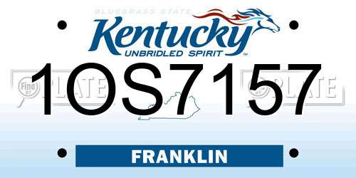 1OS7157 Kentucky License Plate