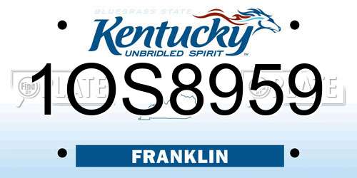1OS8959 Kentucky License Plate