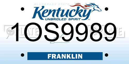 1OS9989 Kentucky License Plate