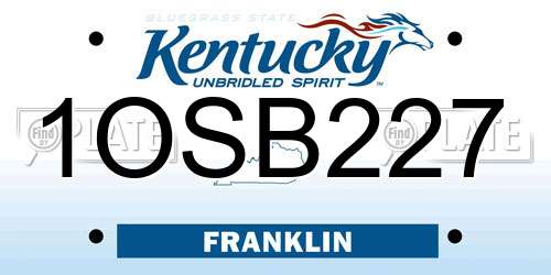 1OSB227 Kentucky License Plate