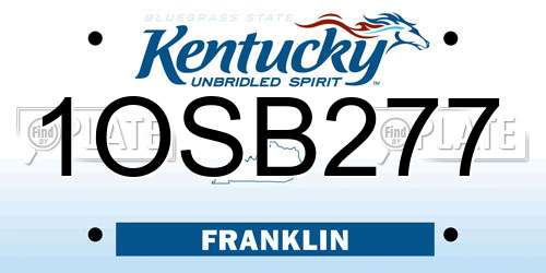 1OSB277 Kentucky License Plate