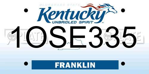 1OSE335 Kentucky License Plate