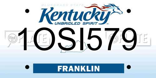 1OSI579 Kentucky License Plate