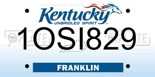 1OSI829 Kentucky License Plate