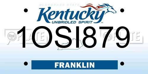 1OSI879 Kentucky License Plate