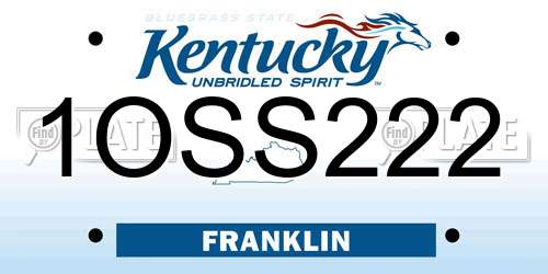 1OSS222 Kentucky License Plate